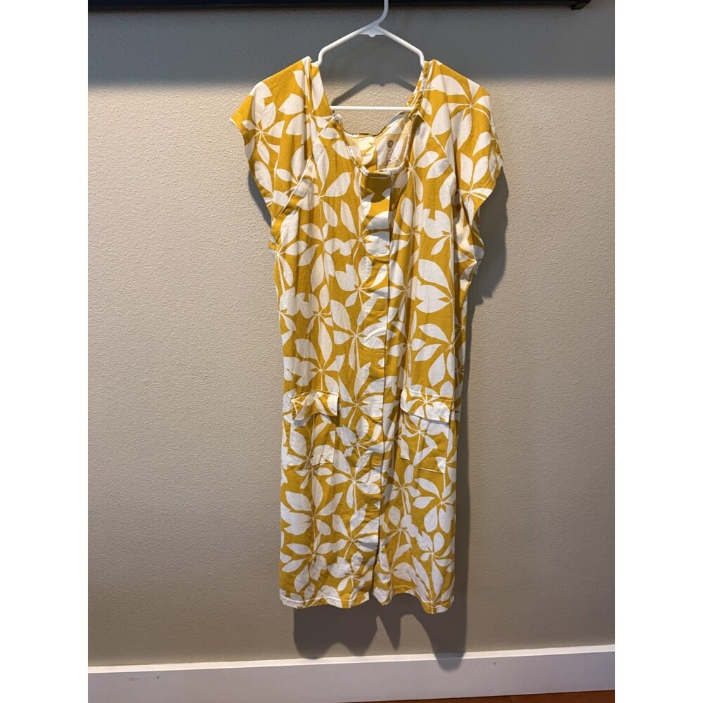 Kindred Bravely Universal Labor & Delivery Gown Mustard Floral Birthing Size 2X